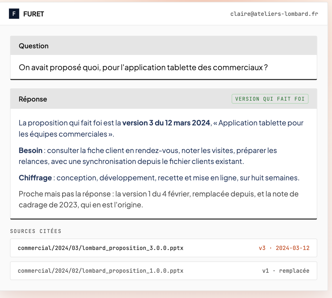 Une question posée à Silfen, sa réponse rédigée et les sources citées, avec la version qui fait foi